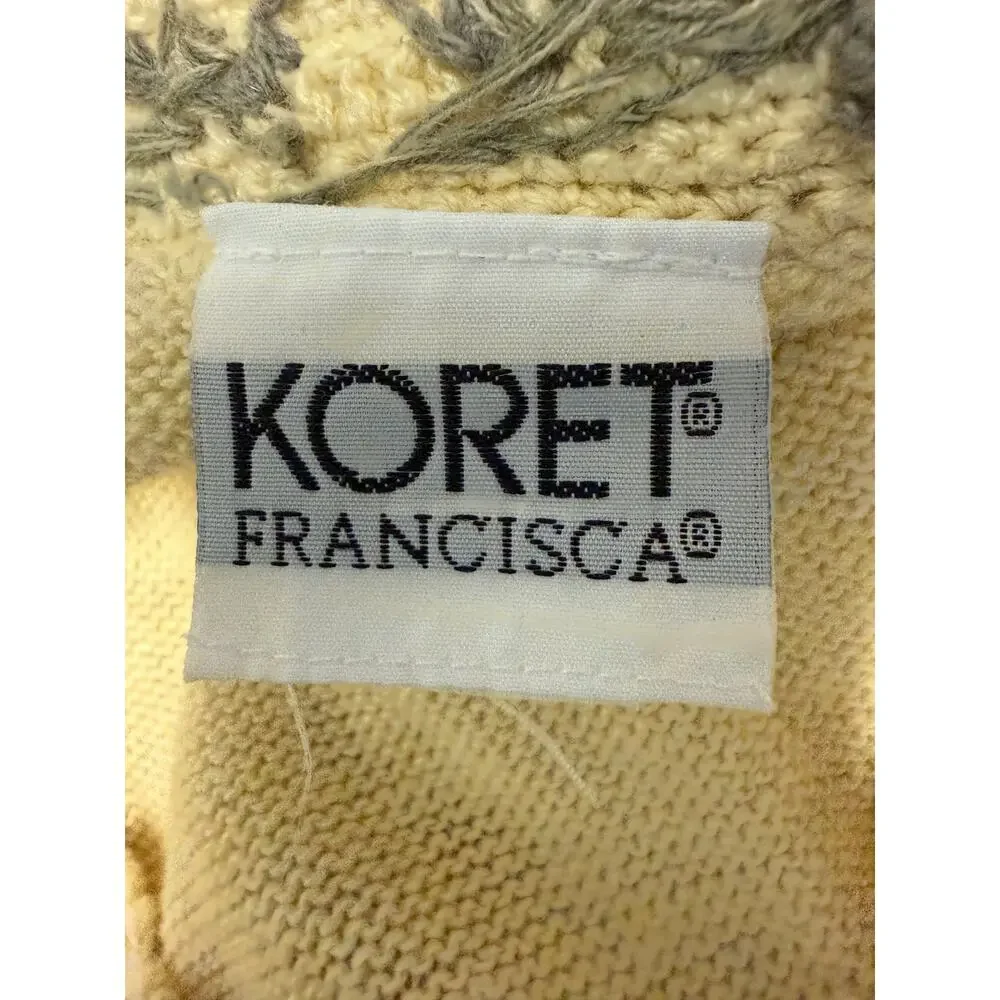 VTG Koret Francisca Sweater Vest Womens M/L Open Knit Button Front Sleeveless - Picture 3 of 5